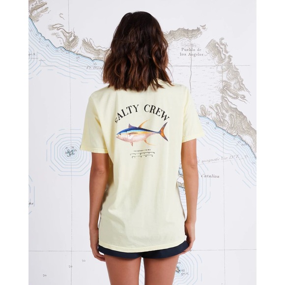 Salty Crew Women's Ahi Tuna Mount Boyfriend Relaxed Fit Premium Tee T-Shirt - Picture 1 of 5